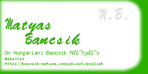 matyas bancsik business card